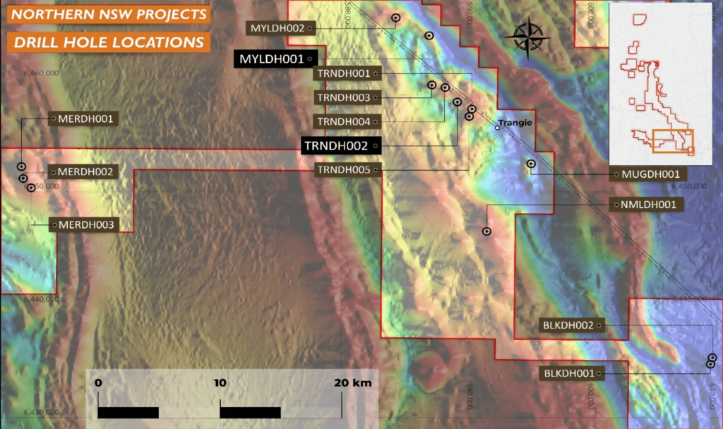 Figure 1 Drill Hole Location Map With Magnetic Tmi Rtp Image
